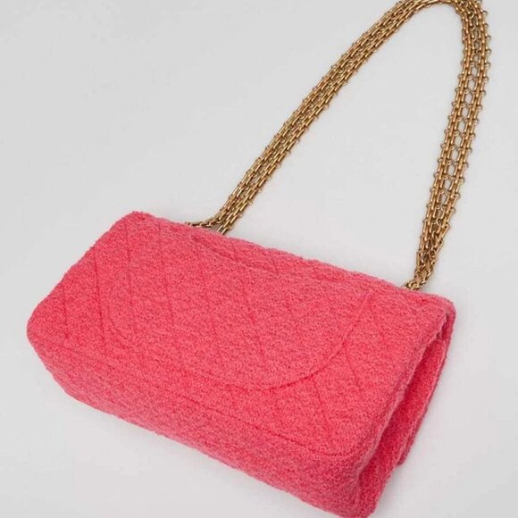 Chanel Light Pink 2.55 Reissue Quilted Tweed 225 Flap Bag - Picture 3 of 12